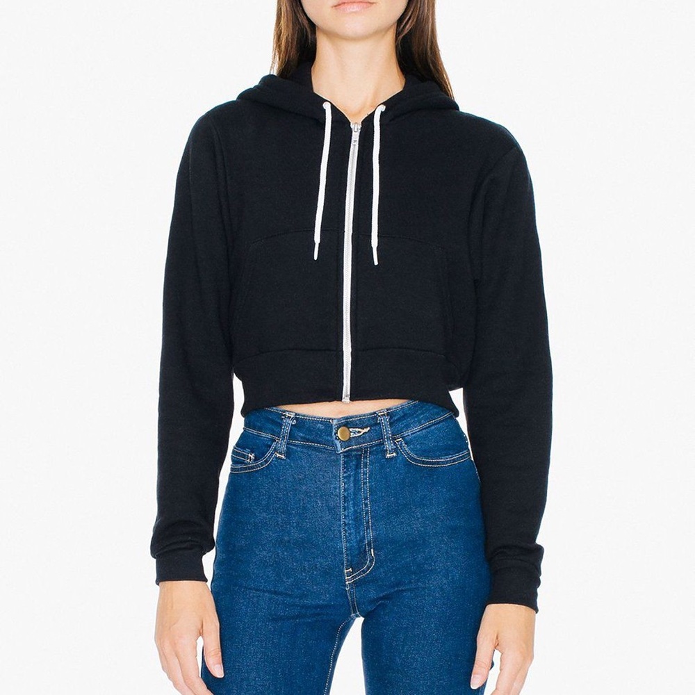 American Apparel black size small crop hoodie